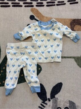 LAKE Baby Heart Print Pajama Set